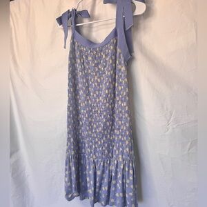 French Connection Lavender Tie-Shoulder Midi Dress with Yellow Floral